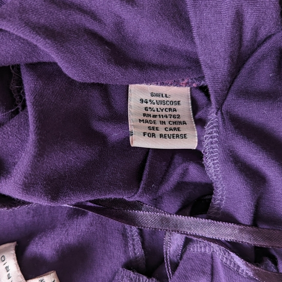 Philip Decaprio Purple Surplice Jersey Midi Dress - Size S - Picture 7 of 7